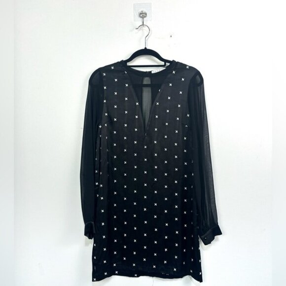 Sandro Starlight Dress in Black / White - Picture 3 of 14